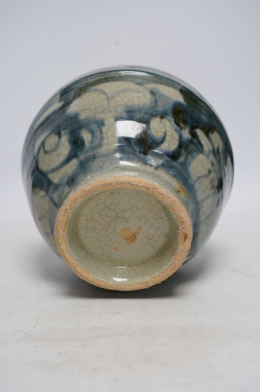 A provincial Chinese Ming dynasty vase, 18cm. Condition - commensurate with age